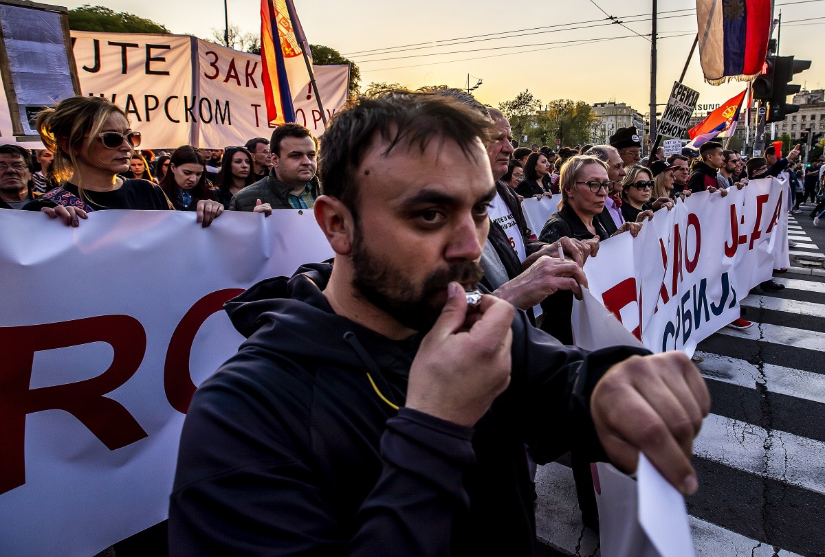 60-ти протест срещу режима на Вучич в Белград