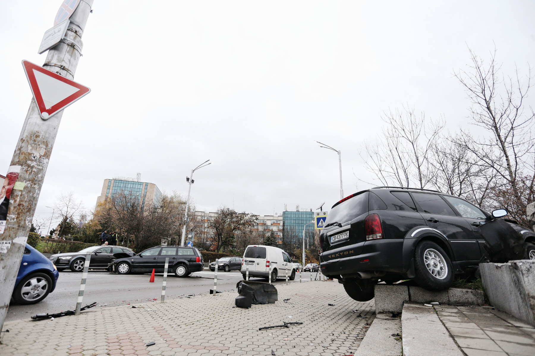 Македонец изхвърли софийски джип в градинка